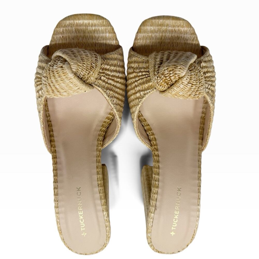 NWB Tuckernuck Blake Raffia Block Heels Tan Size 8 - Picture 3 of 13